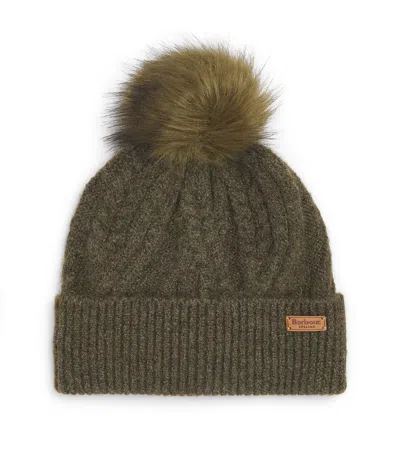 Barbour Pom-pom Elsdon Beanie In Green