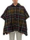 Barbour Poncho With Tartan Pattern In Brown