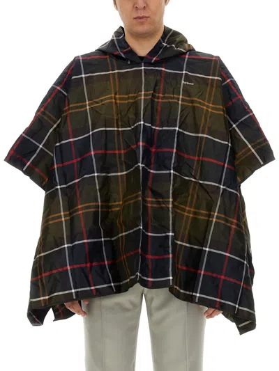 BARBOUR PONCHO WITH TARTAN PATTERN