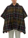 Barbour Sproof Tartan Poncho In Multicolour