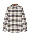 Barbour Stonewell Tailored Fit Plaid Cotton Button-down Shirt In Ecru