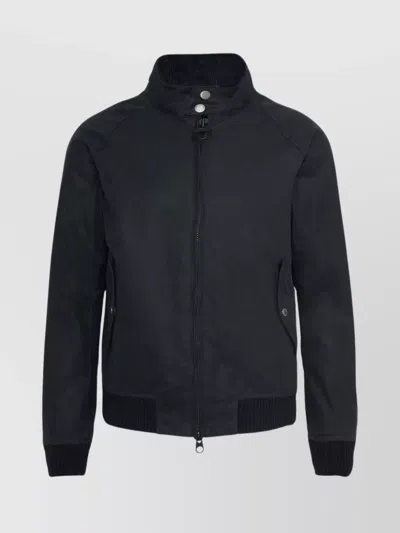 Barbour Porton Jacket Collaboration Ribbed Cuffs In Black