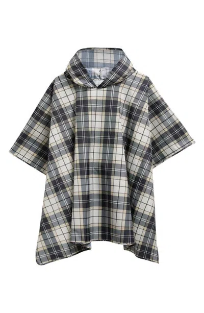 Barbour Portree Showerproof Plaid Poncho In Black