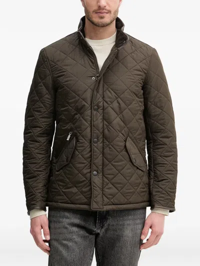 Barbour Powell Quilted High-neck Jacket In Green