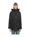 Barbour Press-stud Hooded Jacket In Black
