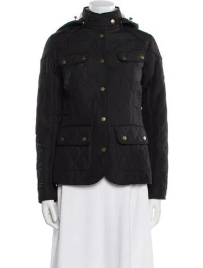 Pre-owned Barbour Printed Coat In Black