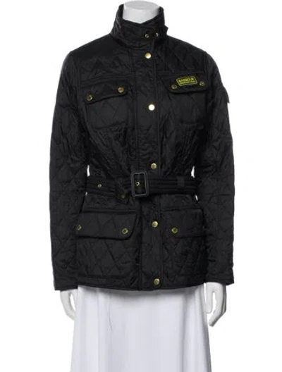 Pre-owned Barbour Printed Coat In Black