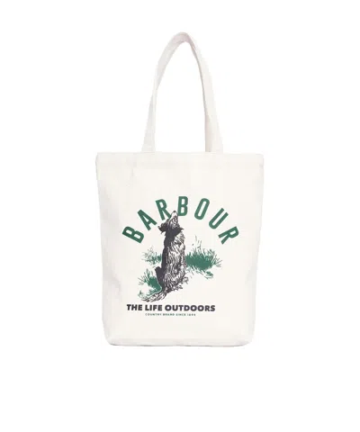 Barbour Printed Handbag In White
