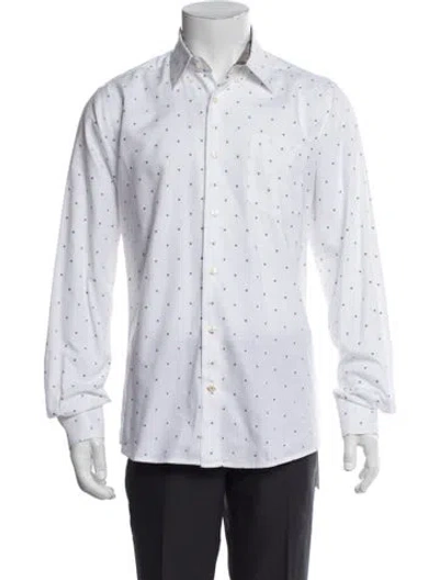 Pre-owned Barbour Printed Long Sleeve Tuxedo Shirt In Blue