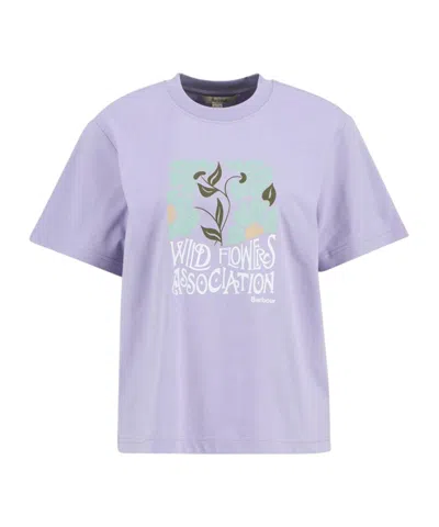 Barbour Printed T-shirt In Purple