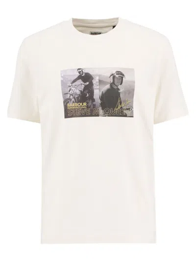 Barbour Printed Crewneck T-shirt In White