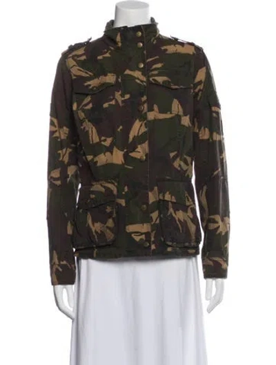 Pre-owned Barbour Printed Utility Jacket In Black