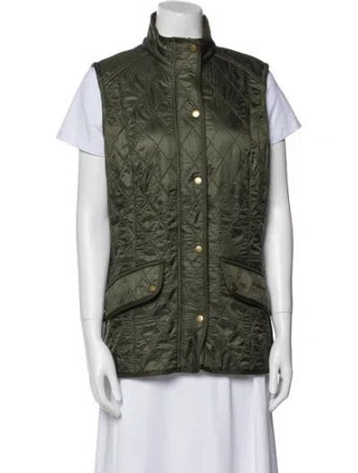 Pre-owned Barbour Printed Vest In Green