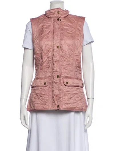 Pre-owned Barbour Printed Vest In Pink