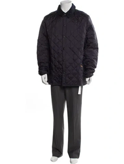 Pre-owned Barbour Puffer Coat In Blue