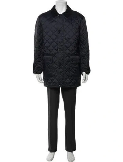 Pre-owned Barbour Puffer Coat In Blue