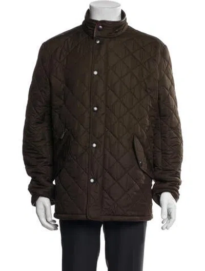 Pre-owned Barbour Puffer Coat In Brown