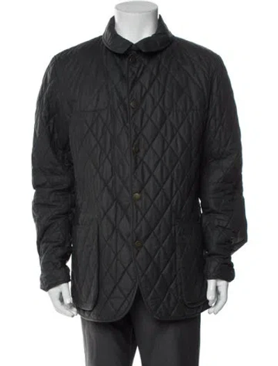 Pre-owned Barbour Puffer Coat In Gray