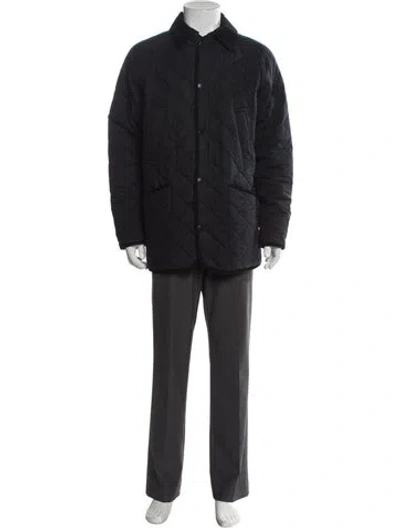 Pre-owned Barbour Puffer Coat In Gray