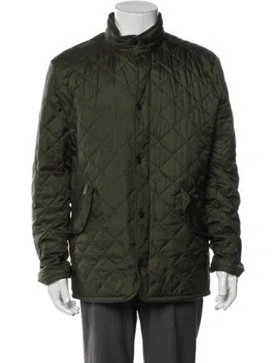 Pre-owned Barbour Puffer Coat In Green