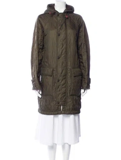 Pre-owned Barbour Puffer Coat In Green