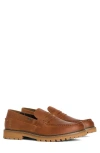 Barbour Pumice Moc Toe Penny Loafer In Cognac