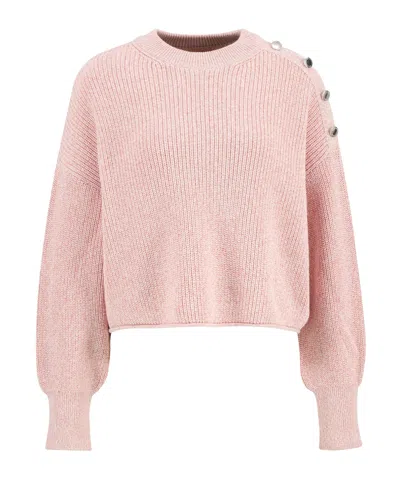 Barbour Pure Cotton Knit Sweater In Pink