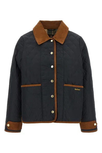 Barbour Ainsdale Quilted Jacket Contrast Collar In Transparent