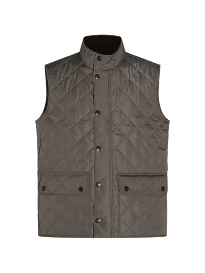 Barbour Quilted Button Vest In Brown