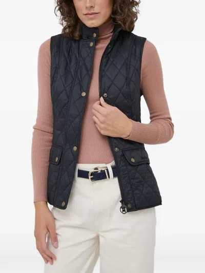 Barbour Quilted Button Vest In Black