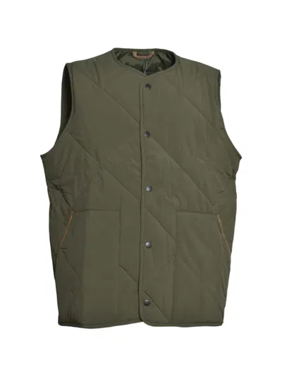 Barbour Quilted Buttoned Gilet In Green