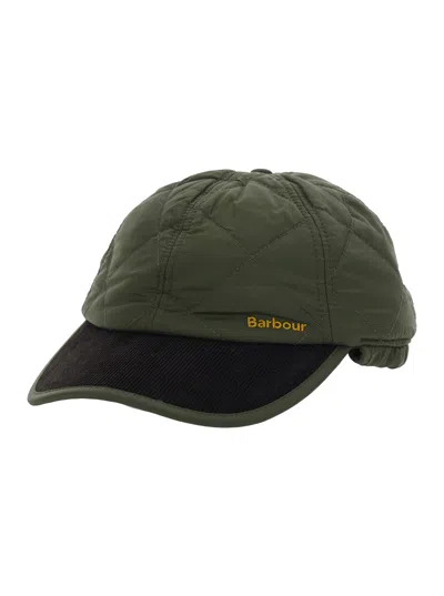 Barbour Quilted Cap With Visor And Logo Patch Unisex In Green