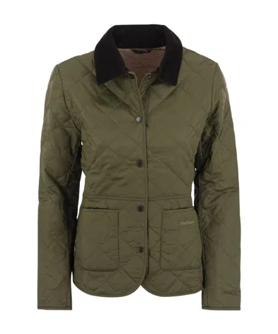 Barbour Deveron Quilted Jacket In Olive Green