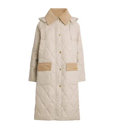 Barbour Quilted Cookston Coat In Ivory