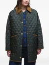 Barbour Quilted Corduroy-collar Coat In Green