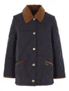 Barbour Quilted Corduroy-collar Jacket In Black
