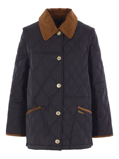 BARBOUR QUILTED CORDUROY-COLLAR JACKET