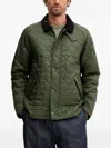 Barbour Quilted Corduroy-collar Jacket In Green