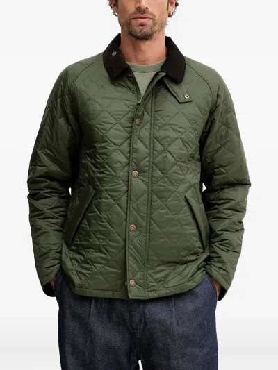 Barbour Quilted Corduroy-collar Jacket In Green