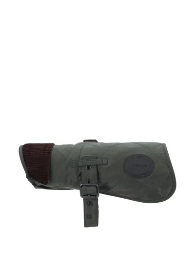 Barbour Quilted Corduroy-trimmed Dog Coat In Green