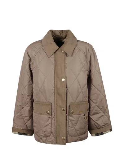 Barbour Quilted Corduroy-trim Jacket In Brown