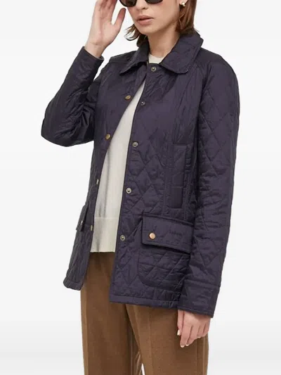 Barbour Quilted Diamond-pattern Jacket In Blue