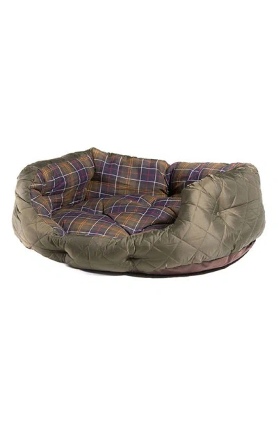 Barbour Quilted Dog Bed In Olive Green