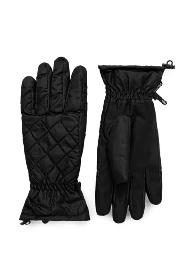 Barbour Quilted Drawstring Gloves In Black