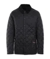 Barbour 'heritage Liddesdale' Black Jacket With Classic Corduroy Collar And Logo Lettering On The Front In T In Black