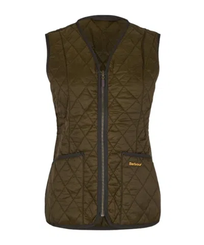 Barbour Quilted Fleece Gilet In Brown