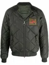 Barbour Quilted High Neck Jacket With Logo Accents In Gray