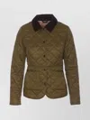 Barbour Quilted Jacket Corduroy Collar In Green