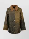 Barbour Quilted Jacket With Contrast Collar And Pockets In Multi