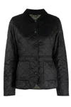 Barbour Quilted Jacket With Diamond Pattern In Black